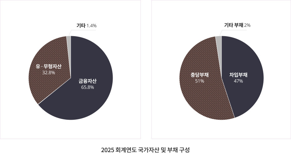 2025 회계연도 국가자산 및 부채 구성
