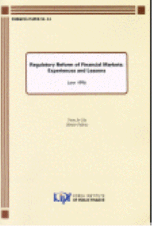 Regulatory Reform of Financial Markets: Experiences and Lessons cover image